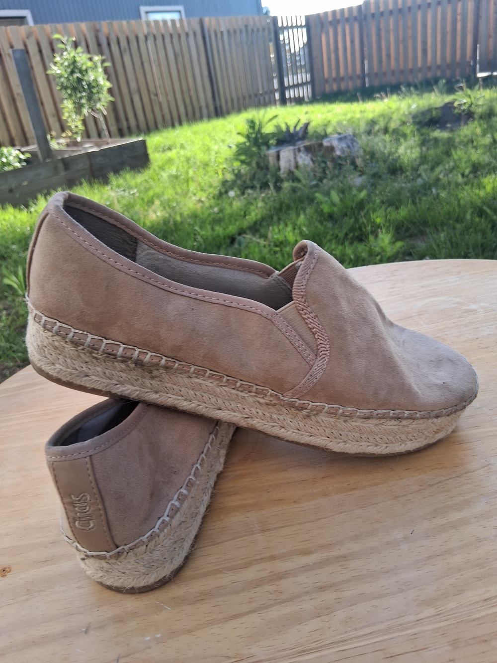 Circus by Sam Edelman Platform Espadrille Slip-Ons Tan Suede Women’s Size 9